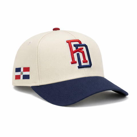Pre-order New Era 9Forty A-Frame Dominican Republic 2026 World Baseball Classic Dominican Republic Flag Patch Snapback Hat - White, Royal New Era