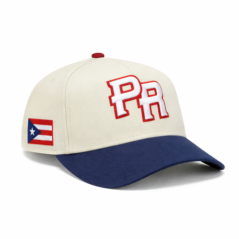 Pre-order New Era 9Forty A-Frame Puerto Rico 2026 World Baseball Classic Puerto Rico Flag Patch Snapback Hat - White, Royal New Era