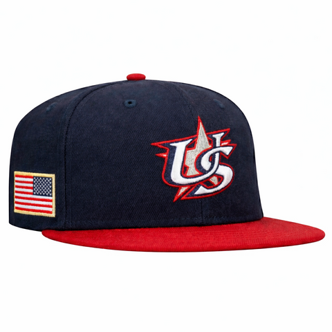Pre-order New Era 9Fifty Youth USA 2026 World Baseball Classic USA Flag Patch Snapback Hat - Navy, Red New Era