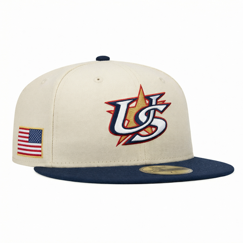 Pre-order New Era 59Fifty USA 2026 World Baseball Classic USA Flag Patch Hat - White, Navy New Era