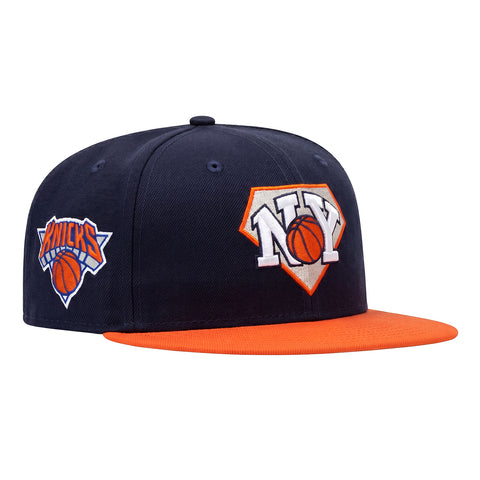 Pre-Order New Era 59Fifty New York Knicks Tri Logo Patch Hat - Navy, Orange