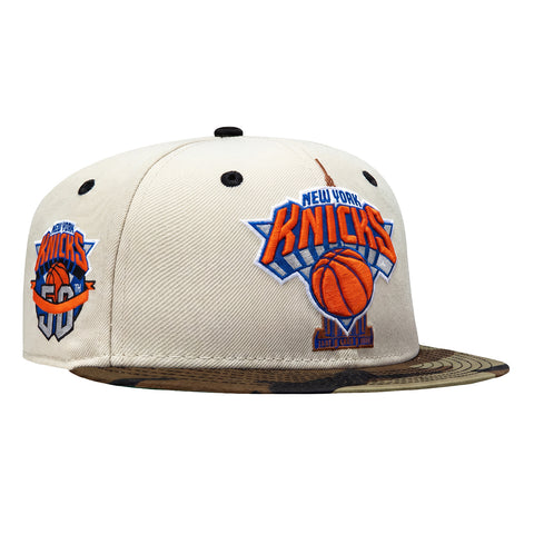 Pre-Order New Era 59Fifty New York Knicks 50th Empire Patch Hat - White, Camo New Era
