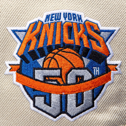 Pre-Order New Era 59Fifty New York Knicks 50th Empire Patch Hat - White, Camo New Era