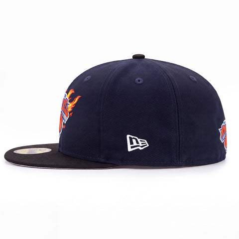 Pre-Order New Era 59Fifty New York Knicks 2026 NBA Champions Patch Flame Hat - Navy, Black New Era