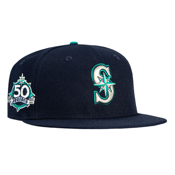 マリナーズ 50周年記念 キャップ 7 5/8 New Era 59Fifty Seattle Mariners 50th Anniversary Patch Hat - Navy