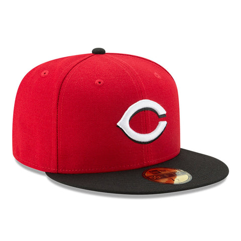 New Era 59Fifty Authentic Collection Cincinnati Reds Road Hat - Red, Black