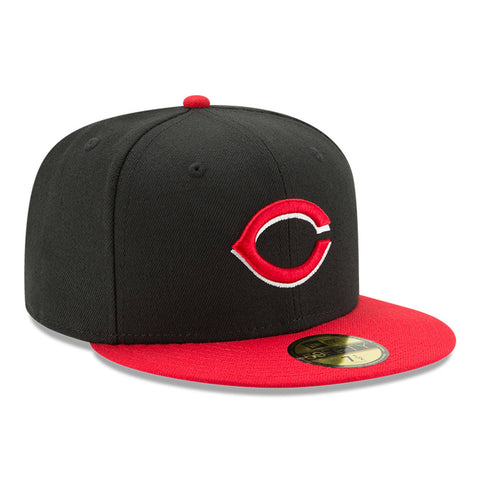 New Era 59Fifty Authentic Collection Cincinnati Reds Alternate Hat - Black, Red