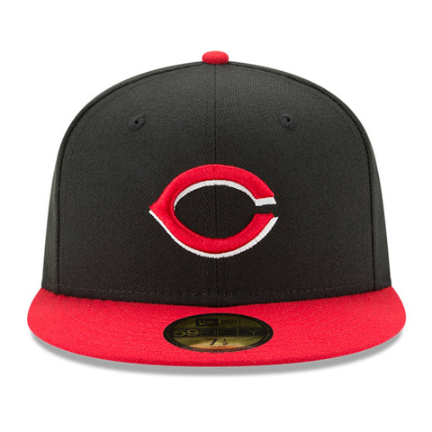 New Era 59Fifty Authentic Collection Cincinnati Reds Alternate Hat - Black, Red
