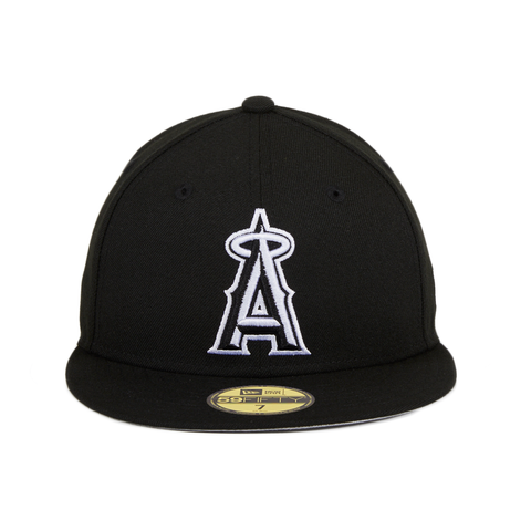 New Era 59Fifty Los Angeles Angels Hat - Black, White