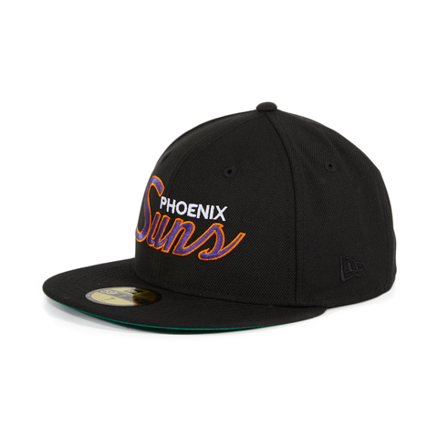 New Era 59Fifty Phoenix Suns Logo Patch Script Hat - Black, Purple, Orange