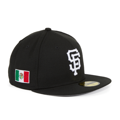 New Era 59Fifty San Francisco Giants Mexico Flag Patch Hat - Black, White