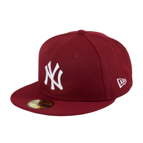 New Era 59Fifty New York Yankees Hat - Cardinal, White