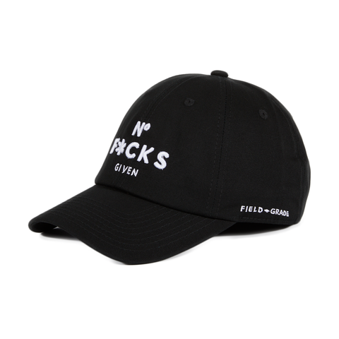 Field Grade No F*cks Given Strapback Hat - Black, White