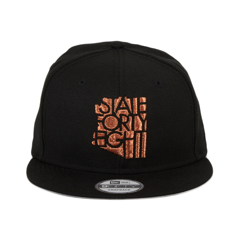 New Era 9Fifty State Forty Eight Classic Snapback Hat - Black, Metallic Copper
