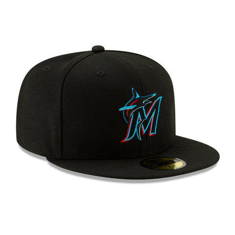 New Era 59Fifty Authentic Collection Miami Marlins Game Hat - Black