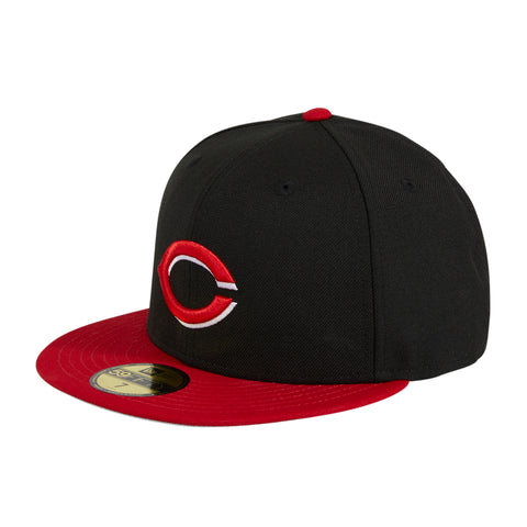 New Era 59Fifty Retro On-Field Cincinnati Reds Alternate Hat - Black, Red