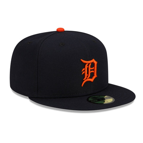 New Era 59Fifty Authentic Collection Detroit Tigers Road Hat - Navy, Orange