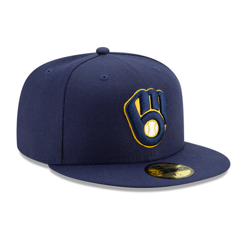 New Era 59Fifty Authentic Collection Milwaukee Brewers Game Hat - Navy