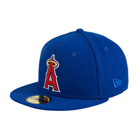 New Era 59Fifty Los Angeles Angels 2002 World Series Patch Hat - Royal, Metallic Gold
