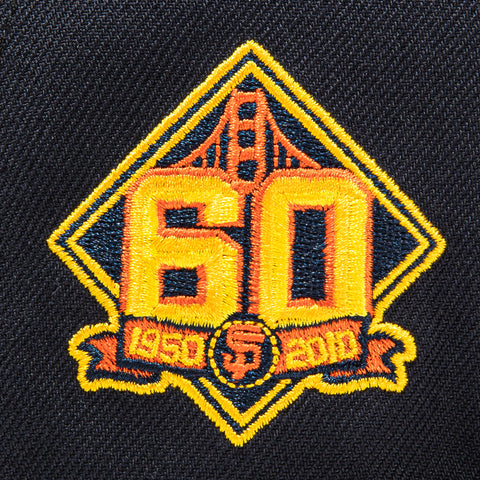 New Era 59Fifty Cool Fashion San Francisco Giants 60th Anniversary Patch Hat - Navy, Orange, Gold