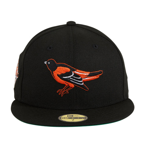 New Era 59Fifty Black Dome Baltimore Orioles 25th Anniversary Patch Hat - Black