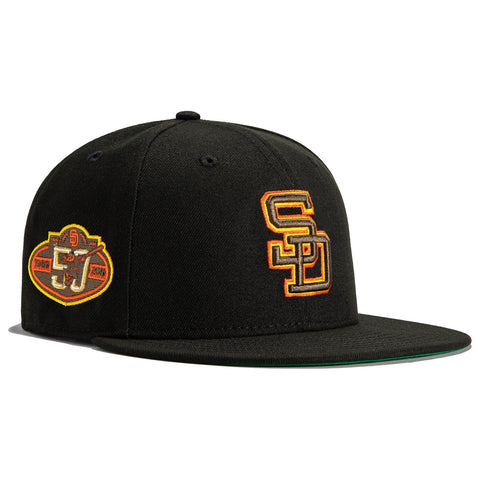 New Era 59FIFTY Black Dome San Diego Padres 50th Anniversary Patch Hat - Black 7 3/4