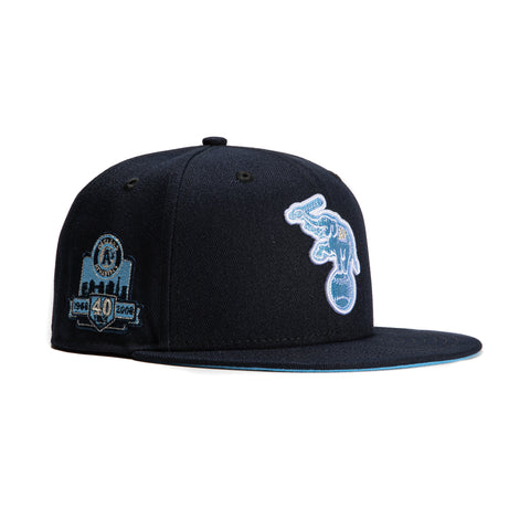 New Era 59Fifty Oakland Athletics 40th Anniversary Patch Light Blue UV Alternate Hat - Navy
