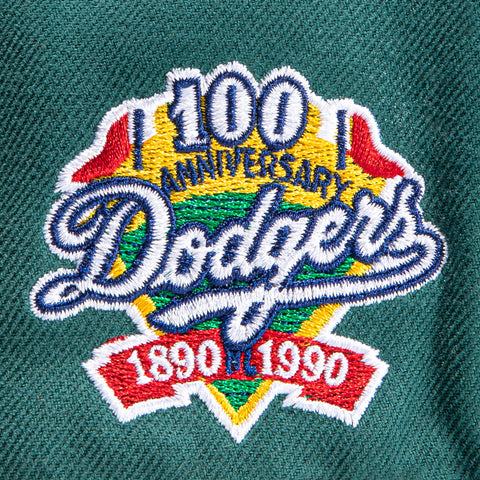New Era 59Fifty Los Angeles Dodgers 100th Anniversary Patch Hat - Green, White