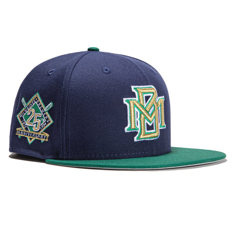New Era 59Fifty Milwaukee Brewers 25th Anniversary Patch Hat - Light Navy, Green