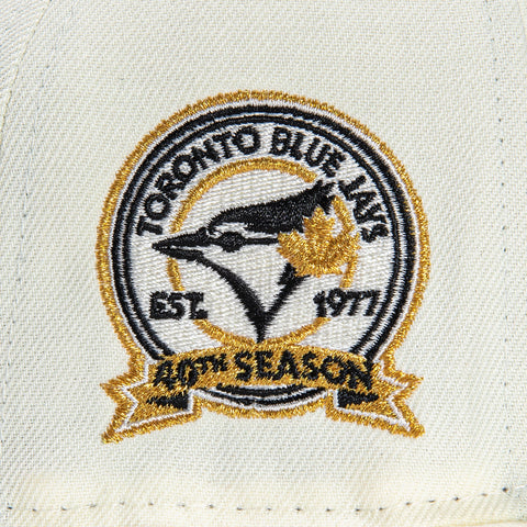 New Era 59Fifty Toronto Blue Jays 40th Anniversary Patch Alternate Hat - White, Black, Metallic Gold