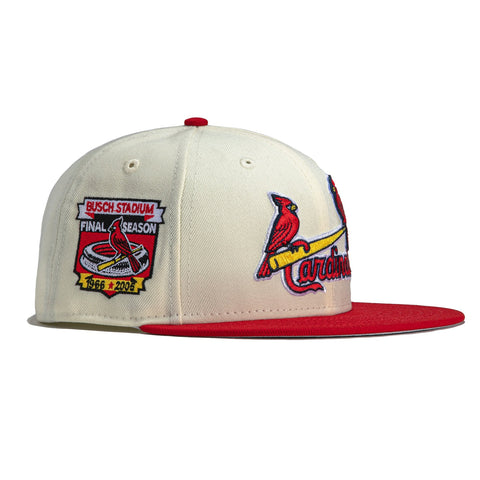 New Era 59Fifty St Louis Cardinals Final Season Patch Jersey Hat - White, Red
