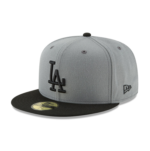 New Era 59Fifty Los Angeles Dodgers Hat - Storm Gray, Black
