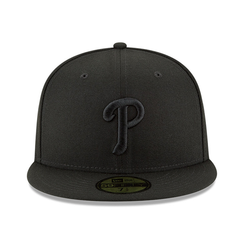 New Era 59Fifty Philadelphia Phillies Fitted Hat - Black, Black New Era
