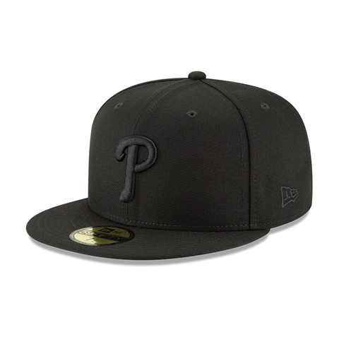 New Era 59Fifty Philadelphia Phillies Fitted Hat - Black, Black New Era