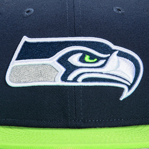 New Era 9Fifty Seattle Seahawks 75th Anniversary Patch Snapback Hat - Navy, Light Green