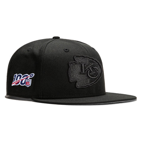New Era 9Fifty Kansas City Chiefs 100th Anniversary Patch Snapback Hat - Black, Black