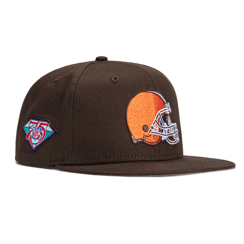 New Era 9Fifty Cleveland Browns 75th Anniversary Patch Snapback Hat - Brown