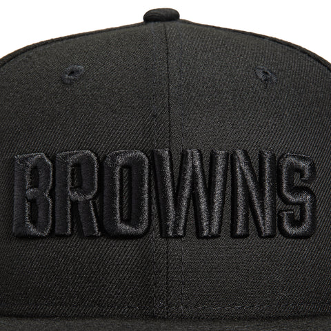 New Era 9Fifty Cleveland Browns 100th Anniversary Patch Snapback Hat - Black, Black