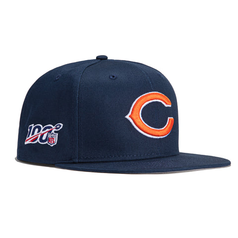 New Era 9Fifty Chicago Bears 100th Anniversary Patch Snapback Hat - Navy