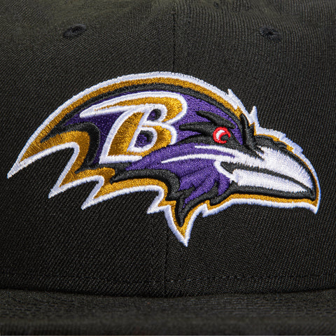 New Era 9Fifty Baltimore Ravens 100th Anniversary Patch Snapback Hat - Black