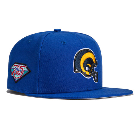 New Era 9Fifty Los Angeles Rams 75th Anniversary Patch Snapback Helmet Hat - Royal