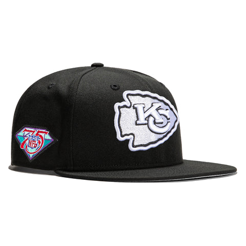 New Era 9Fifty Kansas City Chiefs 75th Anniversary Patch Snapback Hat - Black, White