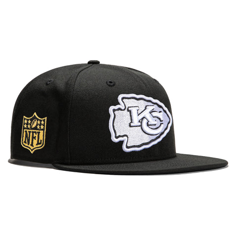 New Era 9Fifty Kansas City Chiefs Gold Logo Patch Snapback Hat - Black, White