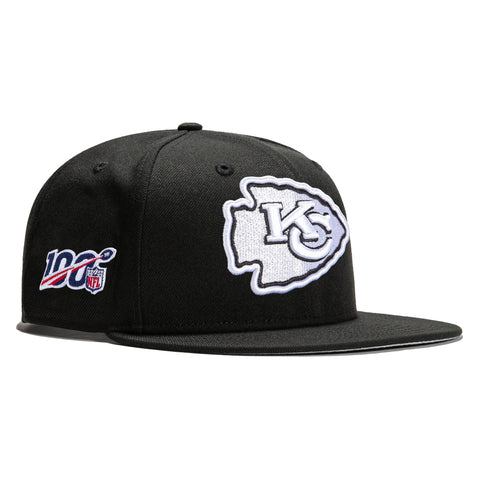 New Era 9Fifty Kansas City Chiefs 100th Anniversary Patch Snapback Hat - Black, White