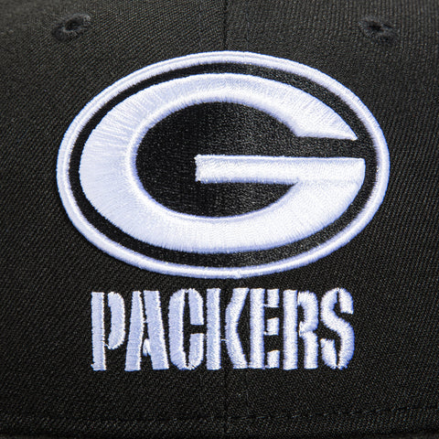 New Era 9Fifty Green Bay Packers 75th Anniversary Patch Snapback Hat - Black, White