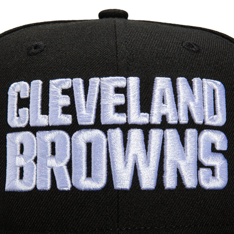 New Era 9Fifty Cleveland Browns Gold Logo Patch Snapback Hat - Black, White