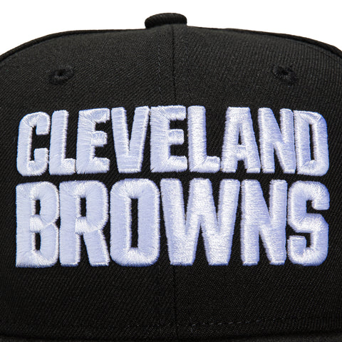 New Era 9Fifty Cleveland Browns 100th Anniversary Patch Snapback Hat - Black, White