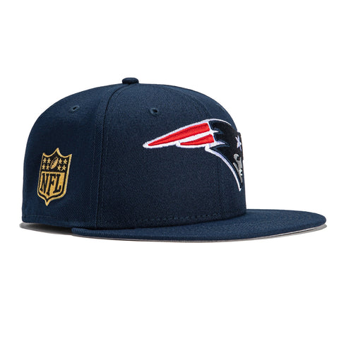 New Era 59Fifty New England Patriots Gold Logo Patch Hat - Navy