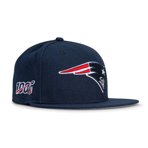 New Era 59Fifty New England Patriots 100th Anniversary Patch Hat - Navy