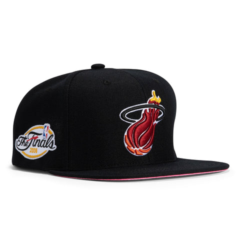 Miami Heat Classic Red Snapback Hat by Mitchell & Ness (Olive